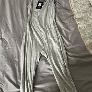 Brand new gray fashion nova jumpsuit size small